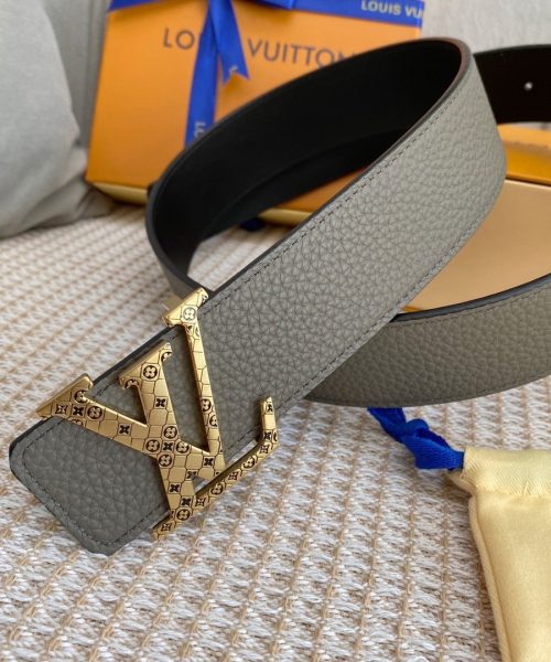 1:1 Replica Louis Vuitton Iconic Reversible LV Belt Grey LV Women Belt
