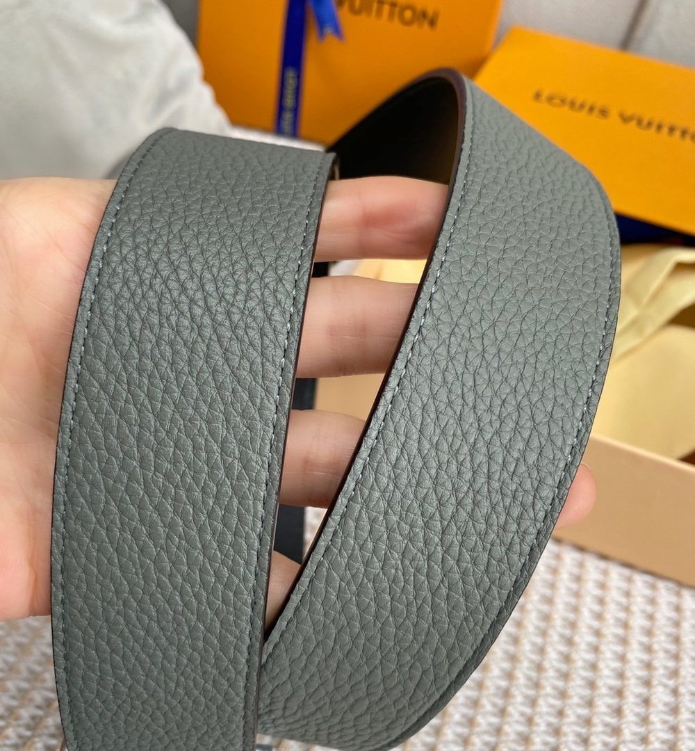 1:1 Replica Louis Vuitton Iconic Reversible LV Belt Grey LV Women Belt