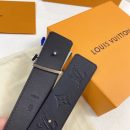 1:1 Replica Louis Vuitton Iconic Reversible LV Belt Monogram Empreinte Black LV Women Belt