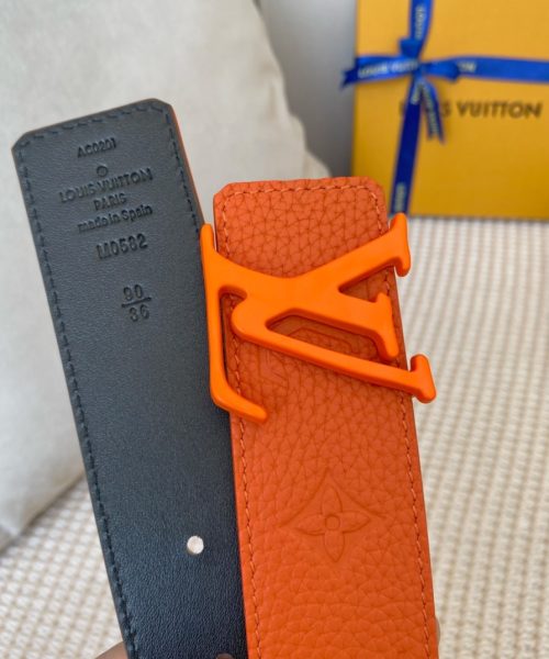 1:1 Replica Louis Vuitton Iconic Reversible LV Belt Orange LV Women Belt