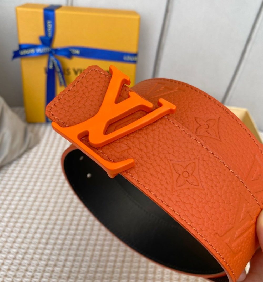 1:1 Replica Louis Vuitton Iconic Reversible LV Belt Orange LV Women Belt