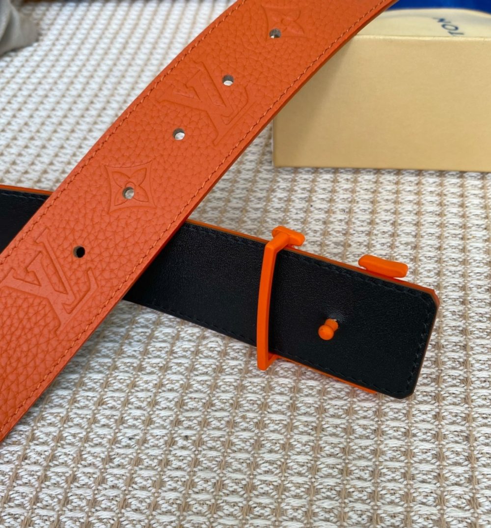1:1 Replica Louis Vuitton Iconic Reversible LV Belt Orange LV Women Belt