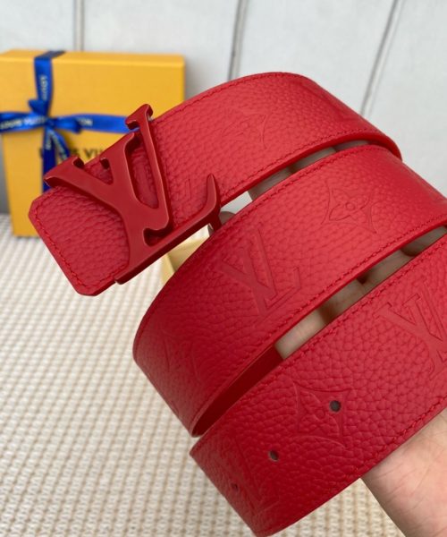1:1 Replica Louis Vuitton Iconic Reversible LV Belt Red LV Women Belt
