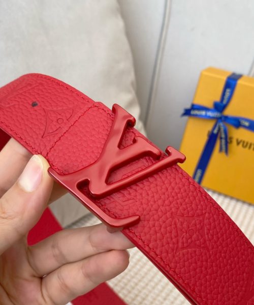 1:1 Replica Louis Vuitton Iconic Reversible LV Belt Red LV Women Belt