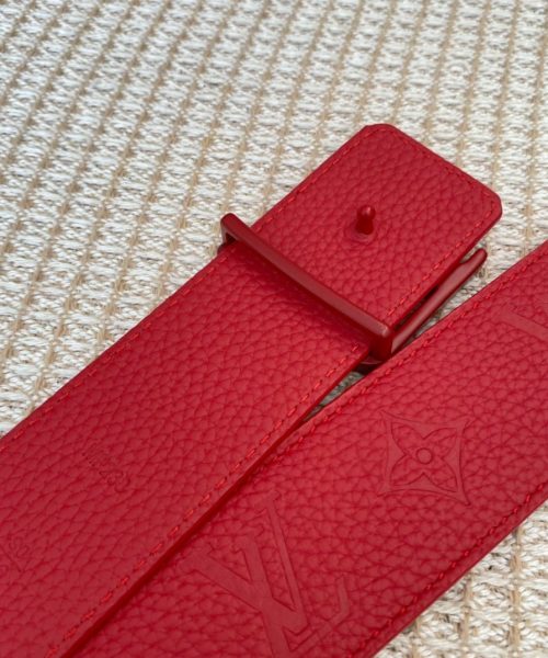 1:1 Replica Louis Vuitton Iconic Reversible LV Belt Red LV Women Belt