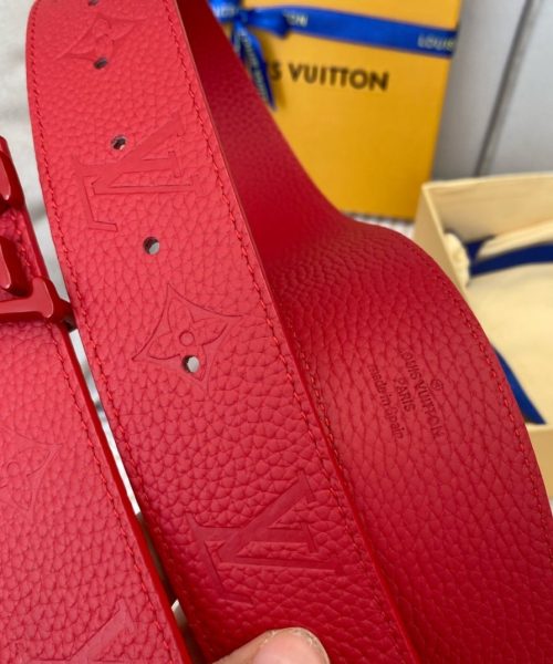1:1 Replica Louis Vuitton Iconic Reversible LV Belt Red LV Women Belt