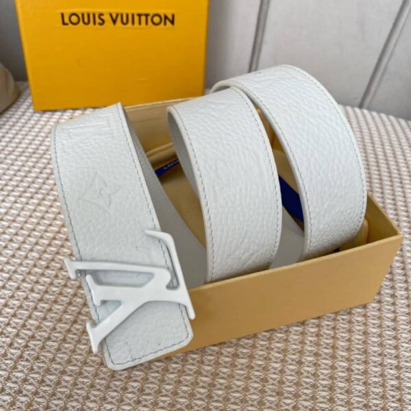1:1 Replica Louis Vuitton Iconic Reversible LV Belt White LV Women Belt