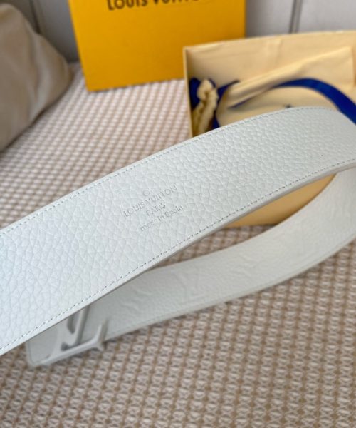 1:1 Replica Louis Vuitton Iconic Reversible LV Belt White LV Women Belt