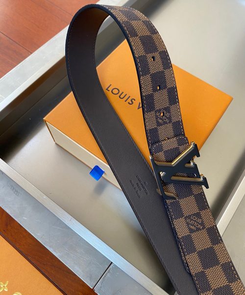 1:1 Replica Louis Vuitton Initiales Reversible LV Belt Damier Ebene Canvas with Black Toned Hardware LV Women Belt