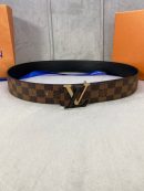 1:1 Replica Louis Vuitton Initiales Reversible LV Belt Damier Ebene Canvas with Black/Gold Toned Hardware LV Women Belt