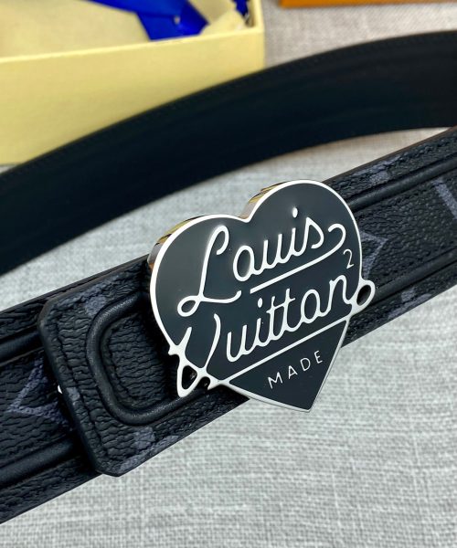1:1 Replica Louis Vuitton Initiales Reversible LV Belt Damier Graphite with Silver Toned Hardware LV Women Belt