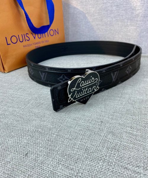 1:1 Replica Louis Vuitton Initiales Reversible LV Belt Damier Graphite with Silver Toned Hardware LV Women Belt