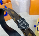 1:1 Replica Louis Vuitton Initiales Reversible LV Belt Monogram with Silver Toned Hardware LV Women Belt
