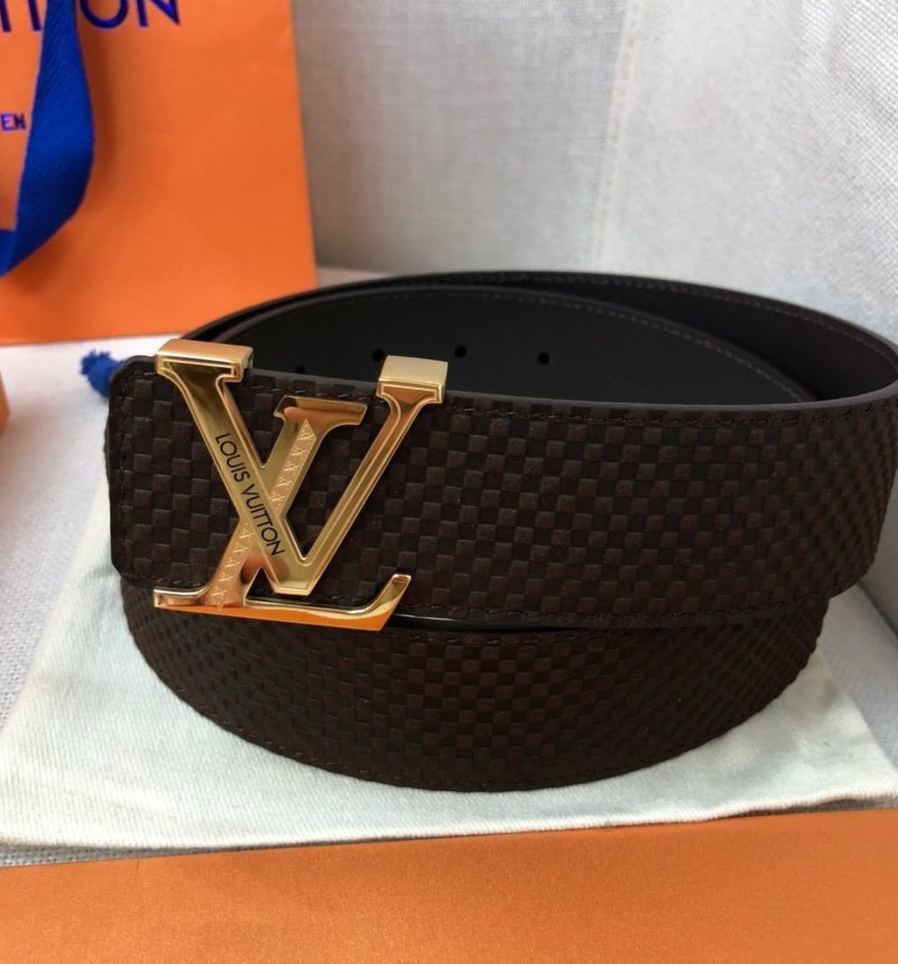 1:1 Replica Louis Vuitton Initiales Reversible LV Belt with Gold Toned Hardware LV Women Belt