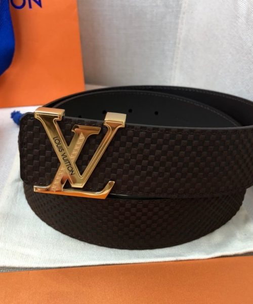 1:1 Replica Louis Vuitton Initiales Reversible LV Belt with Gold Toned Hardware LV Women Belt