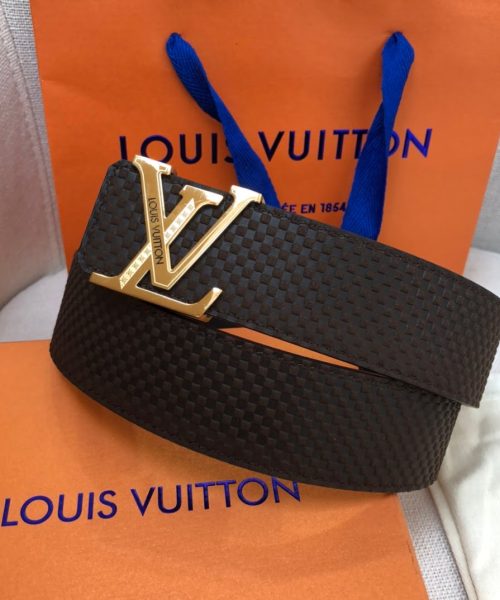 1:1 Replica Louis Vuitton Initiales Reversible LV Belt with Gold Toned Hardware LV Women Belt