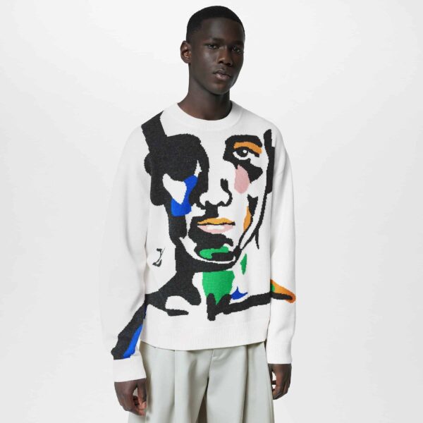 Louis Vuitton Intarsia Cashmere Wool Crewneck For Men- 1ABXYA