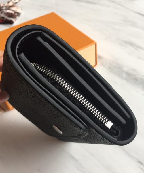 1:1 Replica Louis Vuitton Iris Compact Wallet Mahina Black For Women, Women's Wallet 4.7in/12cm LV M62540