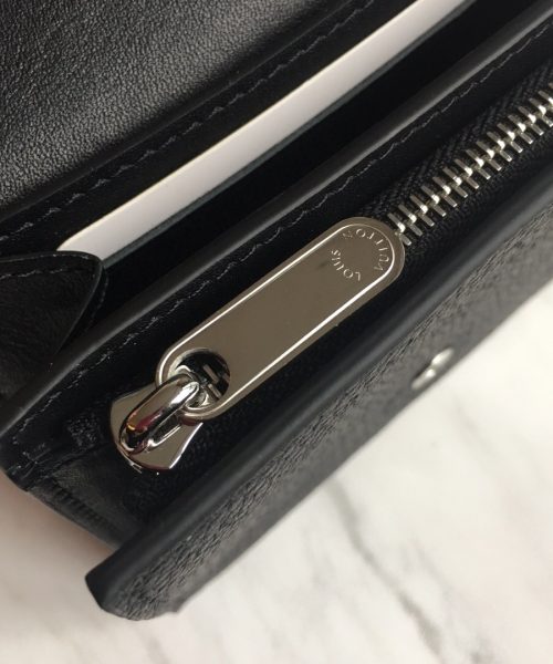 1:1 Replica Louis Vuitton Iris Compact Wallet Mahina Black For Women, Women's Wallet 4.7in/12cm LV M62540