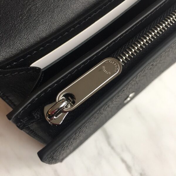 Louis Vuitton Iris Compact Wallet Mahina Black For Women, Women's Wallet 4.7in/12cm LV M62540
