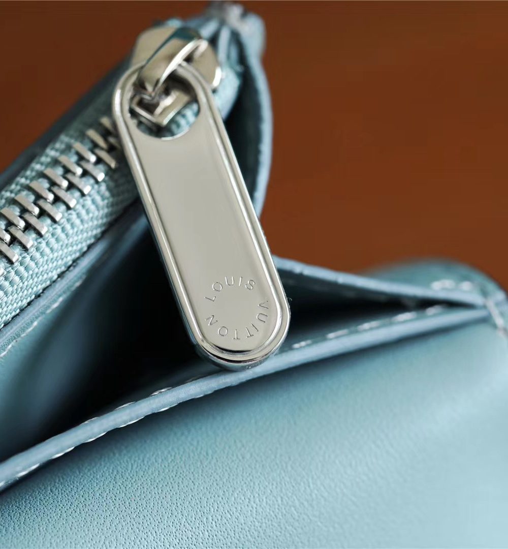 1:1 Replica Louis Vuitton Iris Compact Wallet Mahina Light Blue For Women, Women's Wallets 4.2in/12cm LV