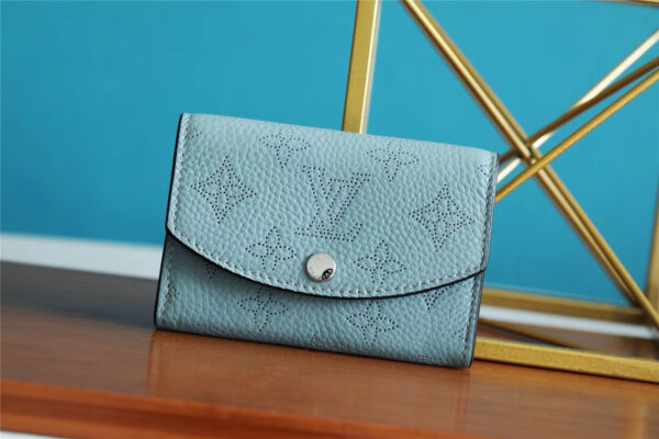 Louis Vuitton Iris Compact Wallet Mahina Light Blue For Women, Women's Wallets 4.2in/12cm LV