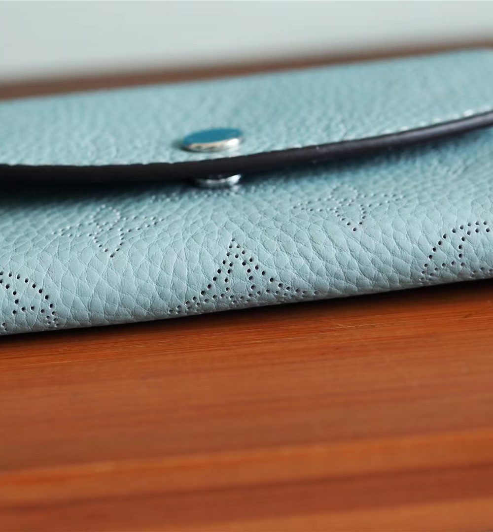 1:1 Replica Louis Vuitton Iris Compact Wallet Mahina Light Blue For Women, Women's Wallets 4.2in/12cm LV