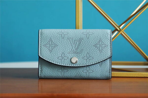 Louis Vuitton Iris Compact Wallet Mahina Light Blue For Women, Women's Wallets 4.2in/12cm LV