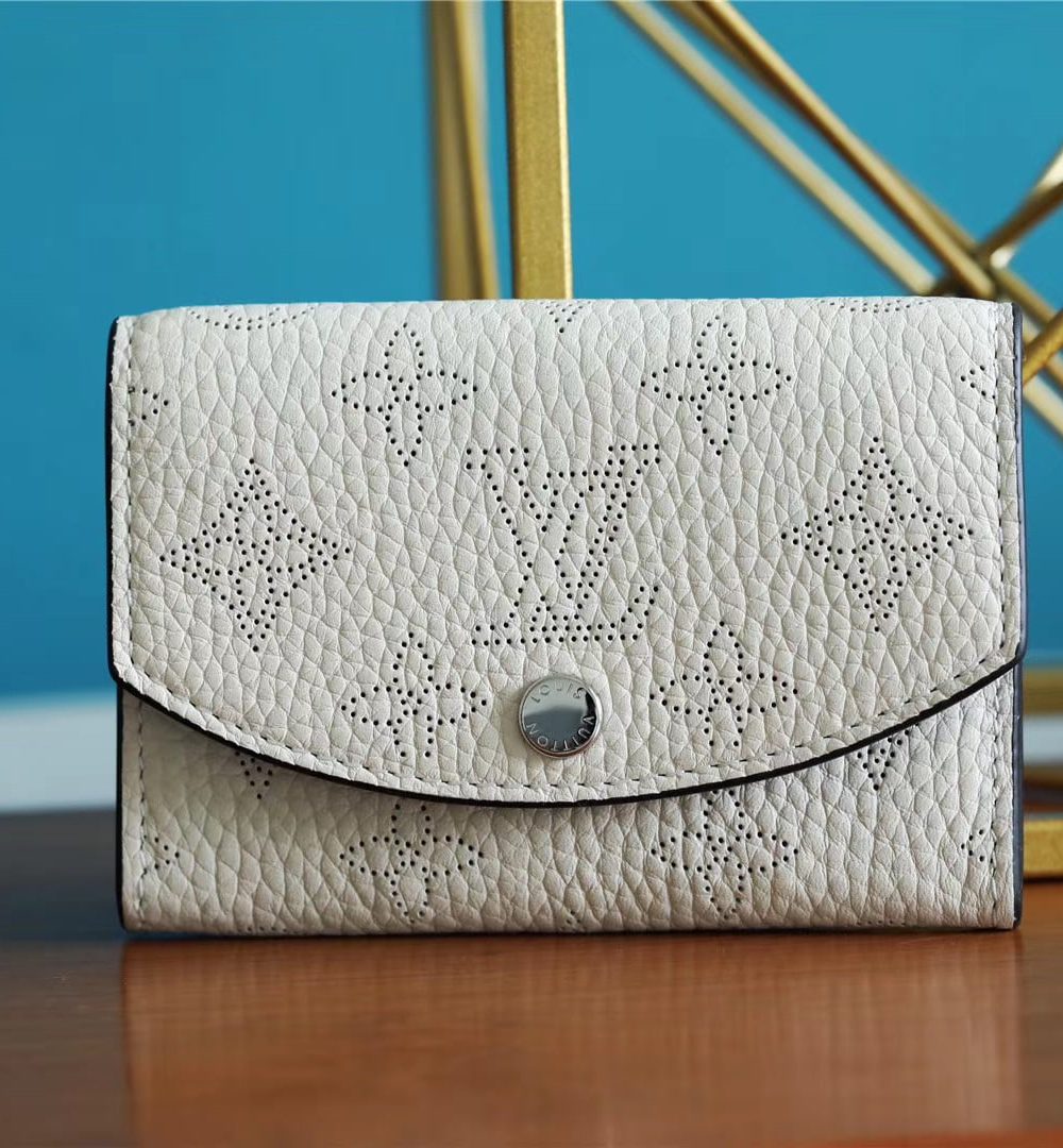 1:1 Replica Louis Vuitton Iris Compact Wallet Mahina White For Women, Women's Wallets 4.2in/12cm LV