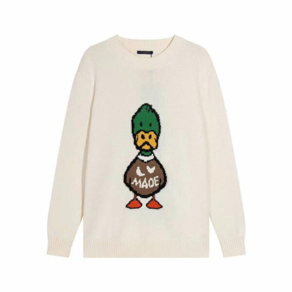 Louis Vuitton Jacquard Duck Crewneck Sweatshirt Cream For Men