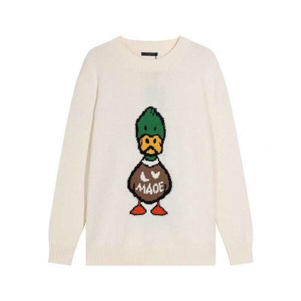 Louis Vuitton Jacquard Duck Crewneck Sweatshirt Cream For Men