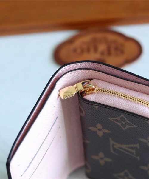 1:1 Replica Louis Vuitton Juliette Wallet Monogram Canvas Rose Ballerine Pink For Women, Women's Wallets 5.1in/13cm LV M80973