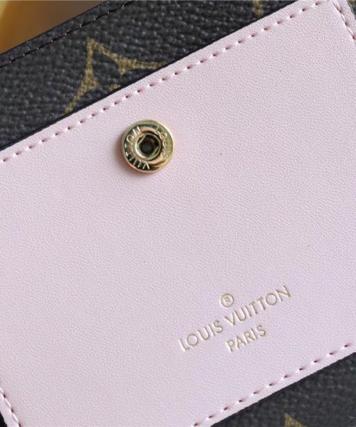 1:1 Replica Louis Vuitton Juliette Wallet Monogram Canvas Rose Ballerine Pink For Women, Women's Wallets 5.1in/13cm LV M80973