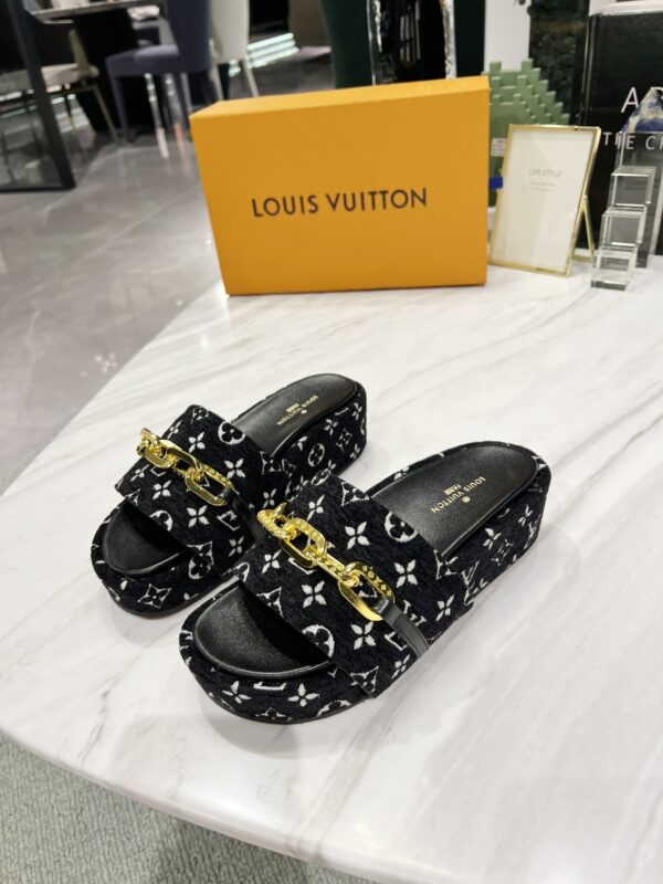Louis Vuitton Jumbo Flatform Mule Black For Women LV