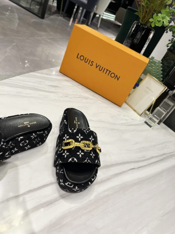 Louis Vuitton Jumbo Flatform Mule Black For Women LV