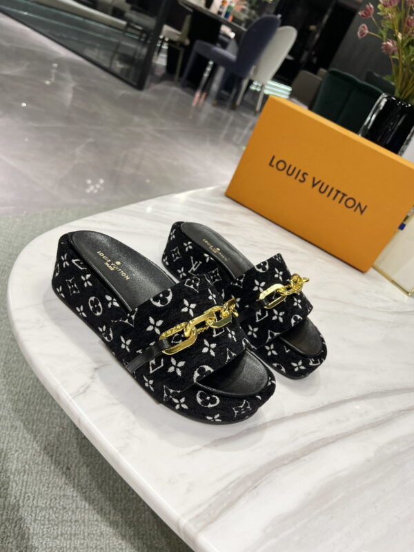 Louis Vuitton Jumbo Flatform Mule Black For Women LV