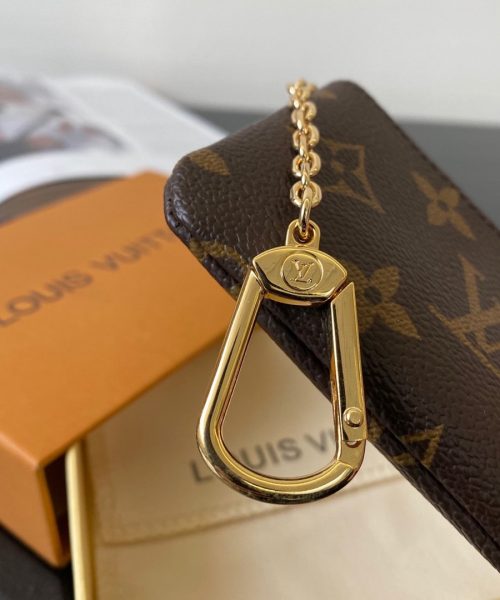 1:1 Replica Louis Vuitton Key Pouch In Iconic Monogram Canvas Brown For Women, Women's Wallet 12cm LV M62650