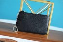 1:1 Replica Louis Vuitton Key Pouch Mahina Black For Women, Women's Wallets 5.1in/13cm LV