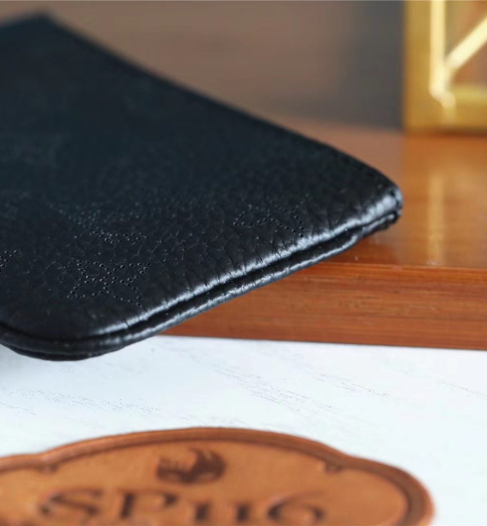 1:1 Replica Louis Vuitton Key Pouch Mahina Black For Women, Women's Wallets 5.1in/13cm LV