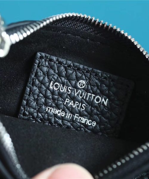 1:1 Replica Louis Vuitton Key Pouch Mahina Black For Women, Women's Wallets 5.1in/13cm LV