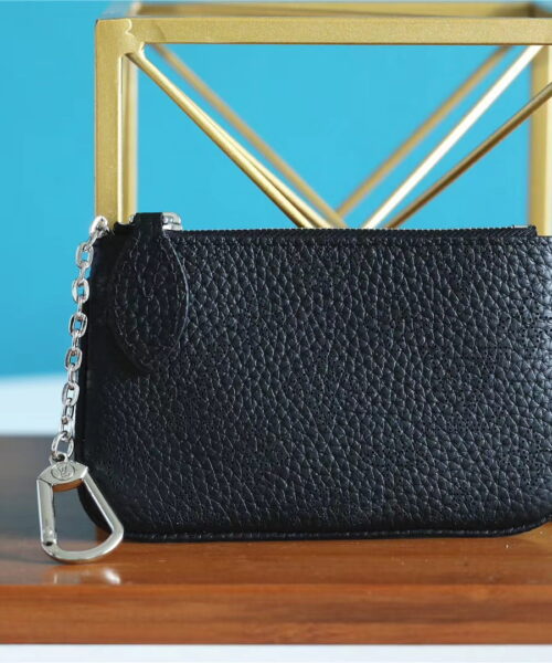 Louis Vuitton Key Pouch Mahina Black For Women, Women's Wallets 5.1in/13cm LV