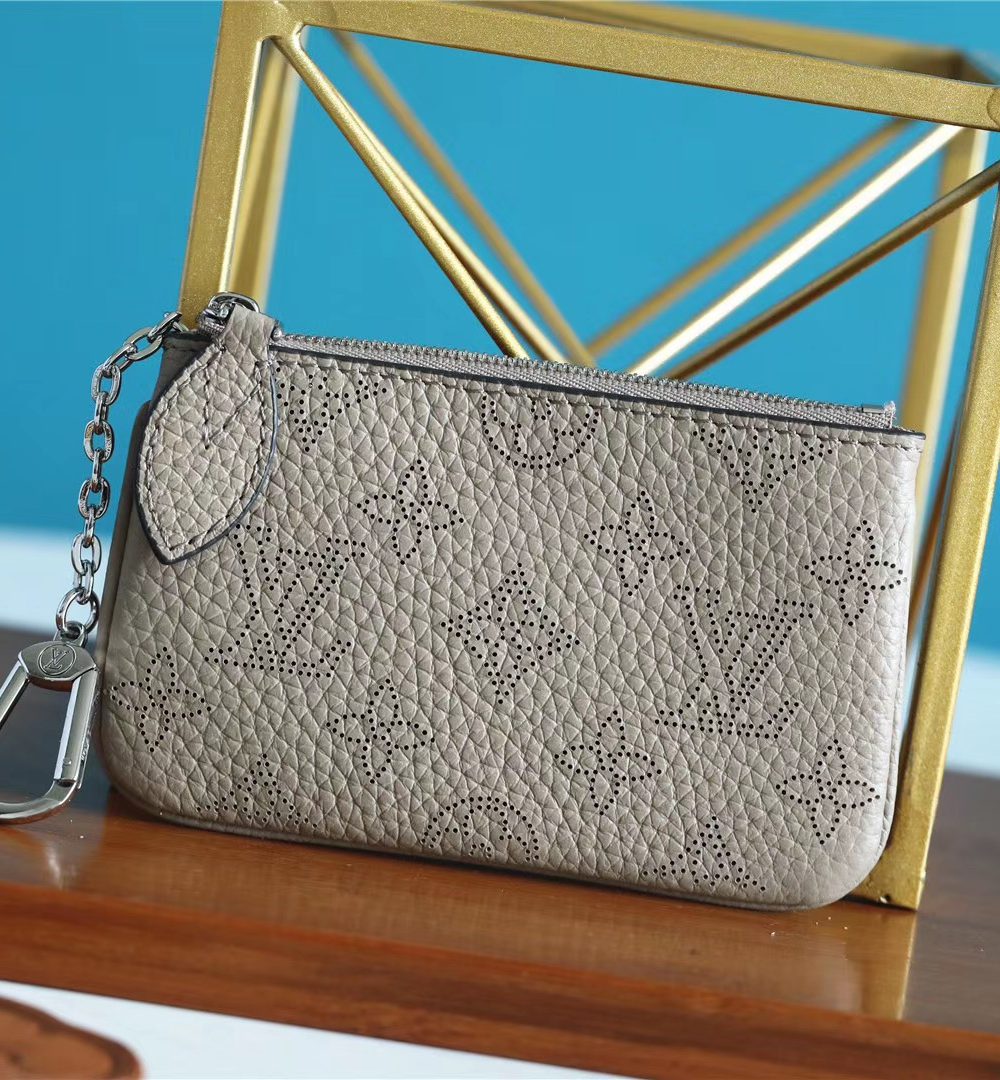 1:1 Replica Louis Vuitton Key Pouch Mahina Grey For Women, Women's Wallets 5.1in/13cm LV