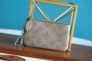 1:1 Replica Louis Vuitton Key Pouch Mahina Grey For Women, Women's Wallets 5.1in/13cm LV