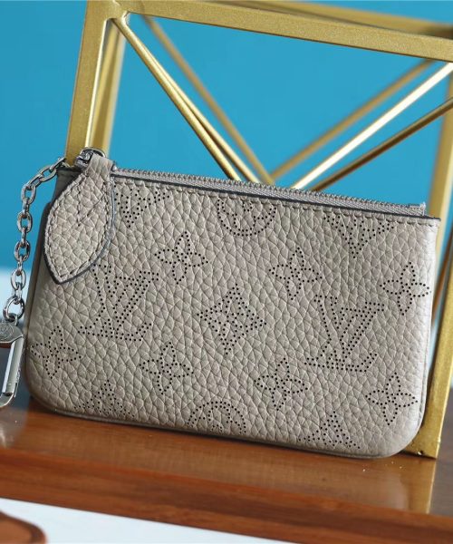 1:1 Replica Louis Vuitton Key Pouch Mahina Grey For Women, Women's Wallets 5.1in/13cm LV