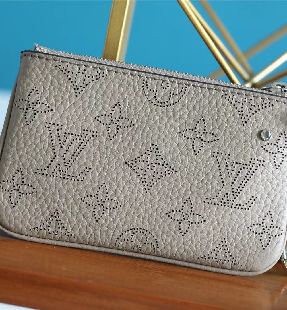 1:1 Replica Louis Vuitton Key Pouch Mahina Grey For Women, Women's Wallets 5.1in/13cm LV