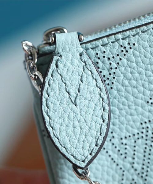 1:1 Replica Louis Vuitton Key Pouch Mahina Light Blue For Women, Women's Wallets 5.1in/13cm LV