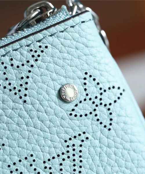 1:1 Replica Louis Vuitton Key Pouch Mahina Light Blue For Women, Women's Wallets 5.1in/13cm LV