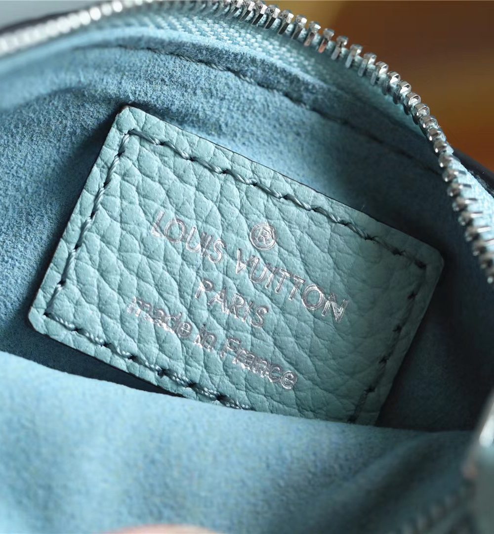 1:1 Replica Louis Vuitton Key Pouch Mahina Light Blue For Women, Women's Wallets 5.1in/13cm LV