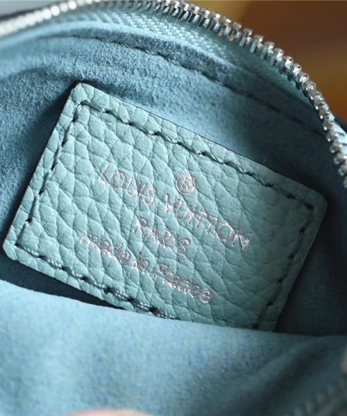1:1 Replica Louis Vuitton Key Pouch Mahina Light Blue For Women, Women's Wallets 5.1in/13cm LV