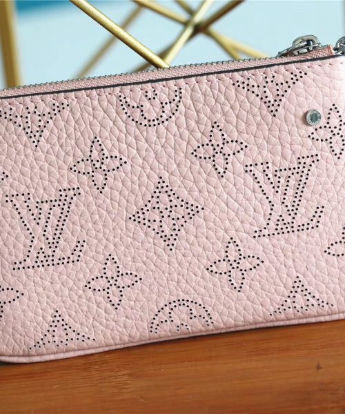 1:1 Replica Louis Vuitton Key Pouch Mahina Magnolia Pink For Women, Women's Wallets 5.1in/13cm LV M69508